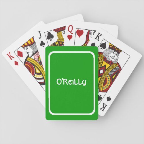 Irish Green Personalized Holdem Poker Deck