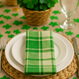Irish Green Plaid Cloth Napkin