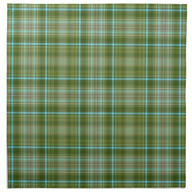 Irish Green Plaid Cloth Napkin (Front)