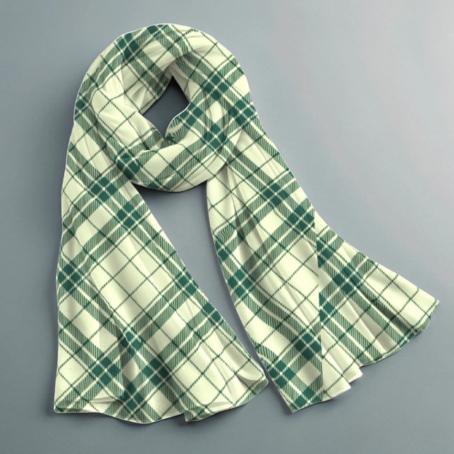 Irish Green Plaid Pattern St Patrick's Day Chiffon Scarf (Creator Uploaded)