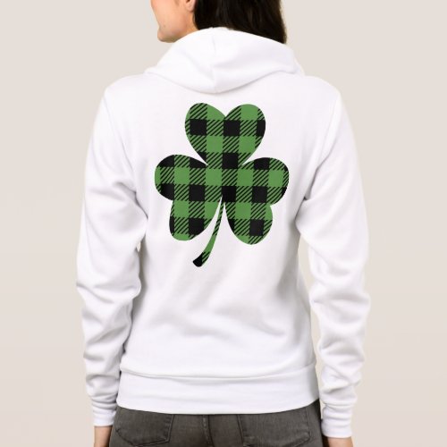 Irish Green Plaid Shamrock St Patricks Day Hoodie