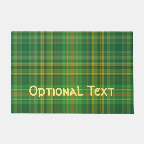 Irish Green Plaid Tartan Custom Doormat