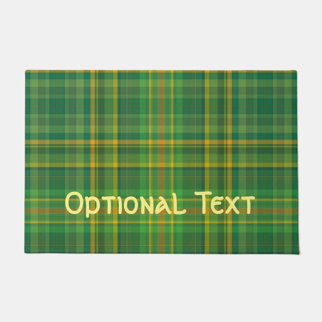 Irish Green Plaid (Tartan) Custom Doormat (Front)
