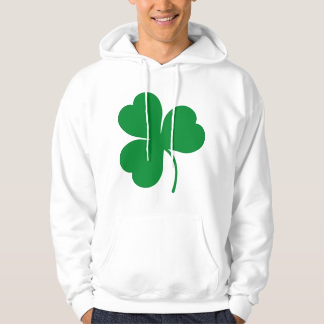 Irish Green Shamrock Clover Gift Hoodie (Front)