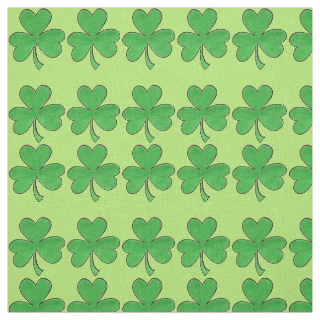 Irish Green Shamrock Clover St. Patrick's Day Fabric (Swatch)