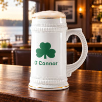 Irish Green Shamrock Custom Last Name