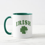 Irish Green Shamrock Design Two Tone Coffee Mug