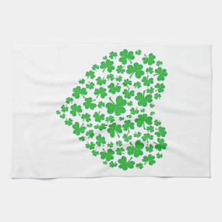 Irish Green Shamrock Heart Towel