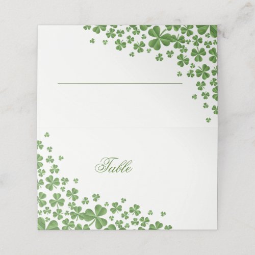 Irish Green Shamrock Wedding Place Card