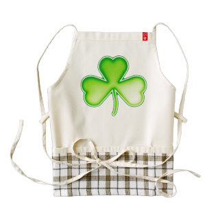Irish green shamrock zazzle HEART apron
