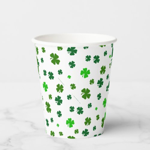 Irish Green Shamrocks St Patricks Day Paper Cups