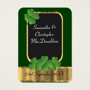 Irish green wedding favor thank you tag