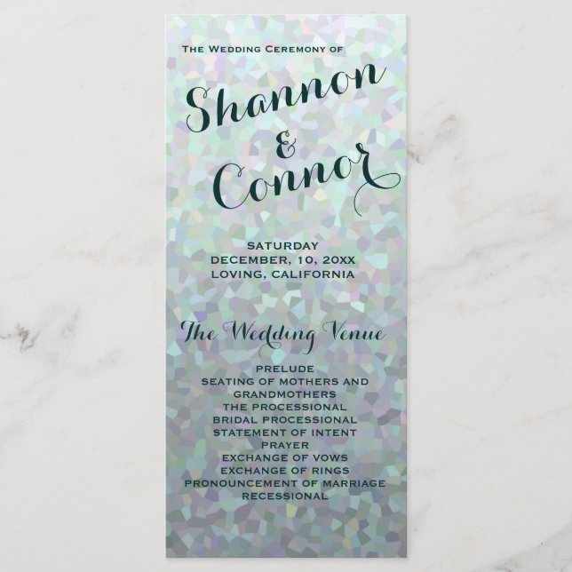 Irish Green Wedding Program (Front)
