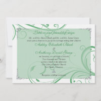 Irish Green White Celtic Wedding Invitation
