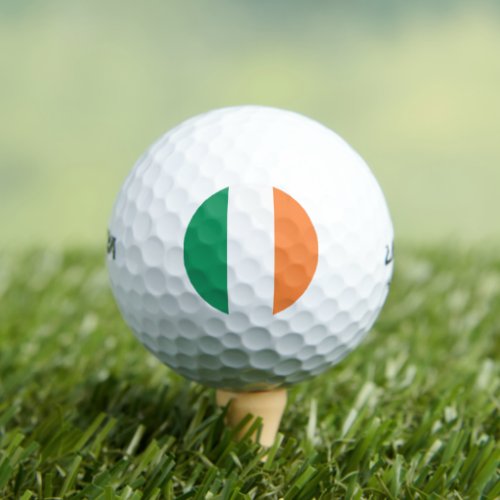 Irish green white orange tricolour flag patriotic golf balls