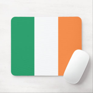 Irish green white orange tricolour flag patriotic mouse pad