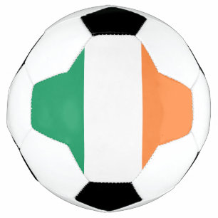 Irish green white orange tricolour flag patriotic soccer ball