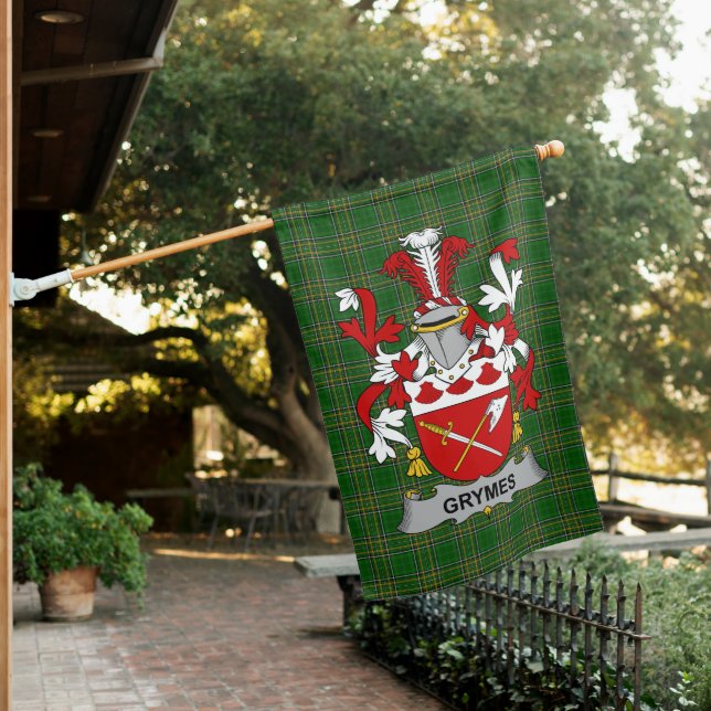  Irish Grymes Coat of Arms Family Crest Ireland House Flag (In SItu)