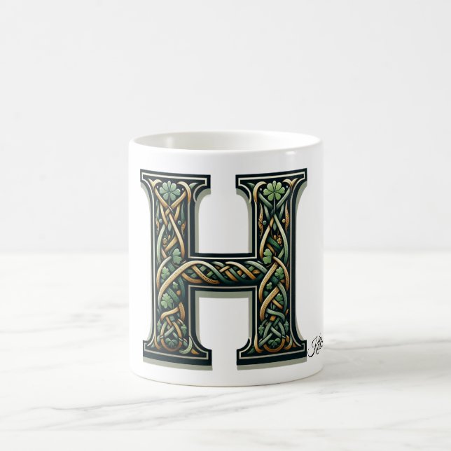 Irish H Monogram Coffee Mug (Center)