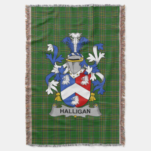 Irish Halligan or O_Halligan Coat of Arms Family Throw Blanket