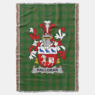 Irish Halloran or O_Halloran Coat of Arms Family Throw Blanket