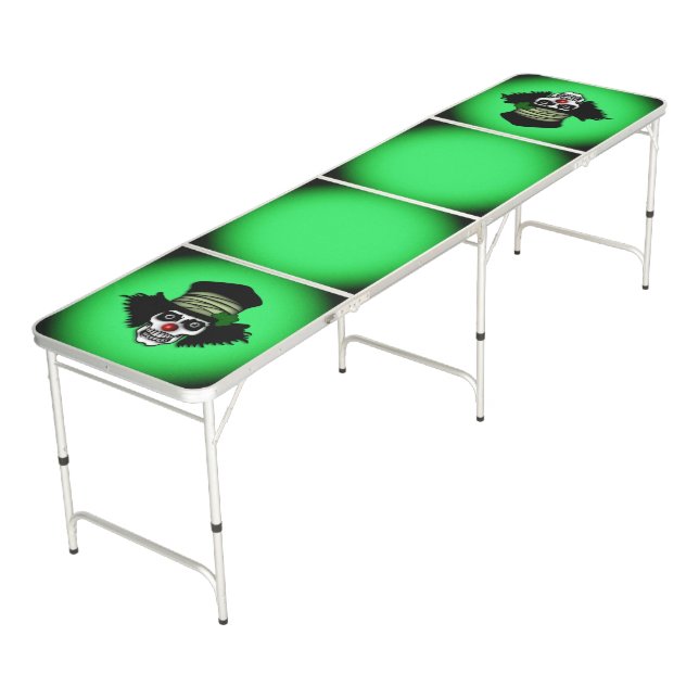 Irish Halloween Clown Green Beer Pong Table (Angled)