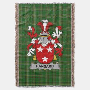 Irish Hansard Coat of Arms Family Crest Ireland Throw Blanket