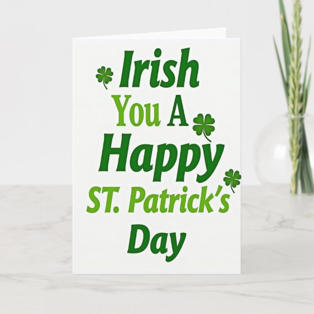 Irish Happy Day Glitter Texture Card (Front)