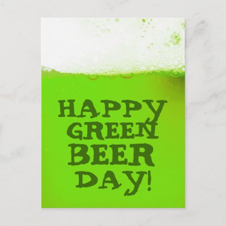 Irish Happy Green Beer Day Postcard