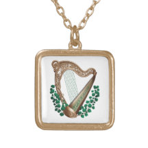 Irish Harp And Shamrocks