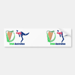 Irish Harp-Australia flag Bumper-Sticker Bumper Sticker