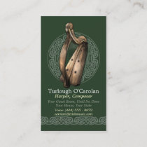 Irish Harp Business Cards, Style 2, Vertical