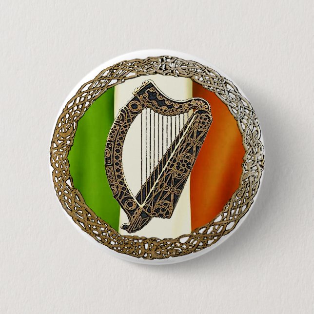 Irish Harp Button (Front)