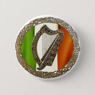 Irish Harp Button