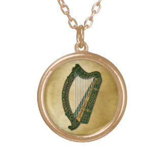 Irish Harp on Gold - 3 Gold Plated Necklace