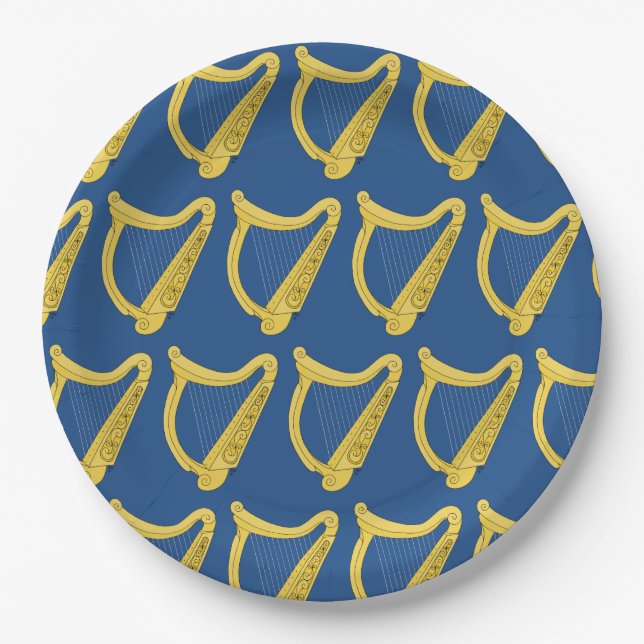 Irish Harp Paper Plates (Front)