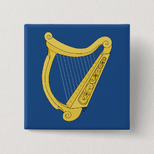 Irish Harp Pinback Button