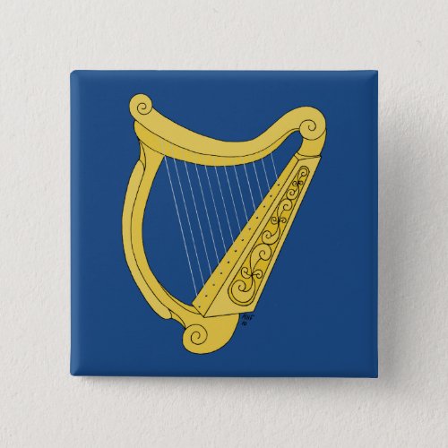 Irish Harp Pinback Button