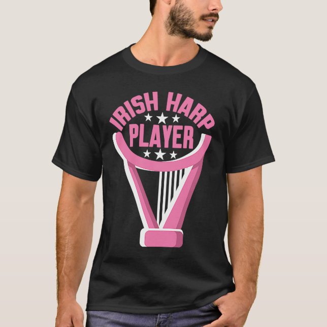 Irish Harp Player Harp T-Shirt (Front)