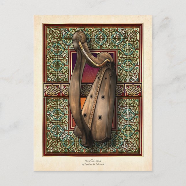 Irish Harp Postcard (Front)