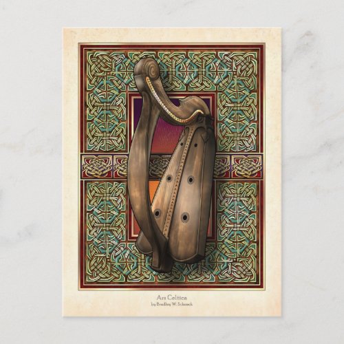 Irish Harp Postcard
