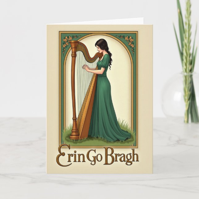 Irish Harp Serenade Card (Front)
