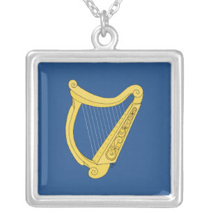 Irish Harp Silver Plated Necklace