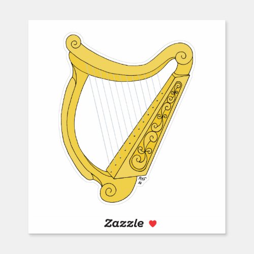Irish Harp Sticker