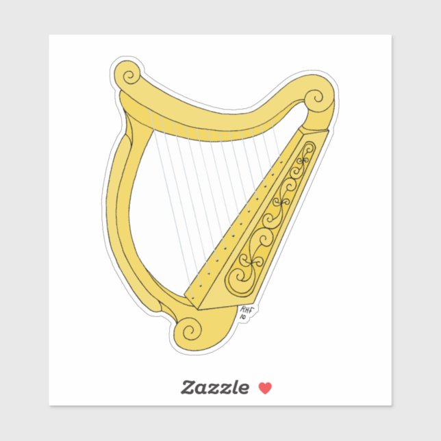 Irish Harp Sticker (Sheet)