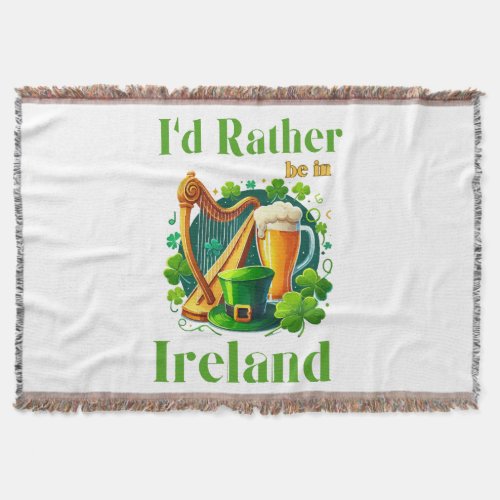 Irish Harp Throw Blanket