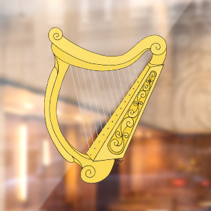 Irish Harp Window Cling