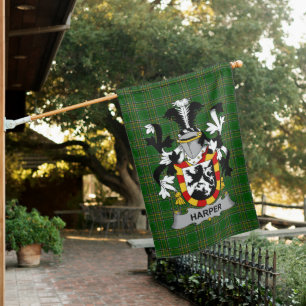  Irish Harper Coat of Arms Family Crest Ireland House Flag