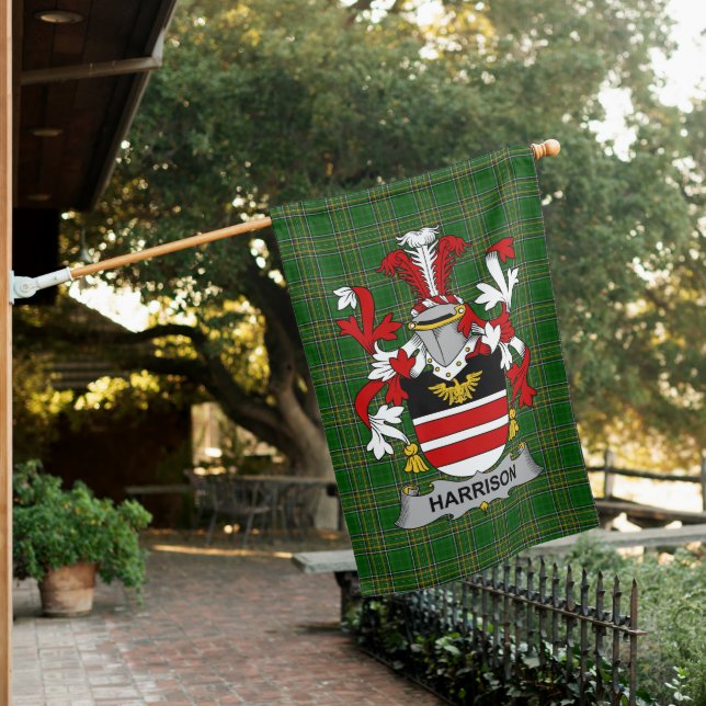  Irish Harrison Coat of Arms Family Crest Ireland House Flag (In SItu)