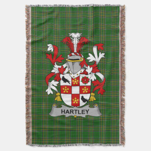  Irish Hartley or O_Hartley Coat of Arms Family Cr Throw Blanket